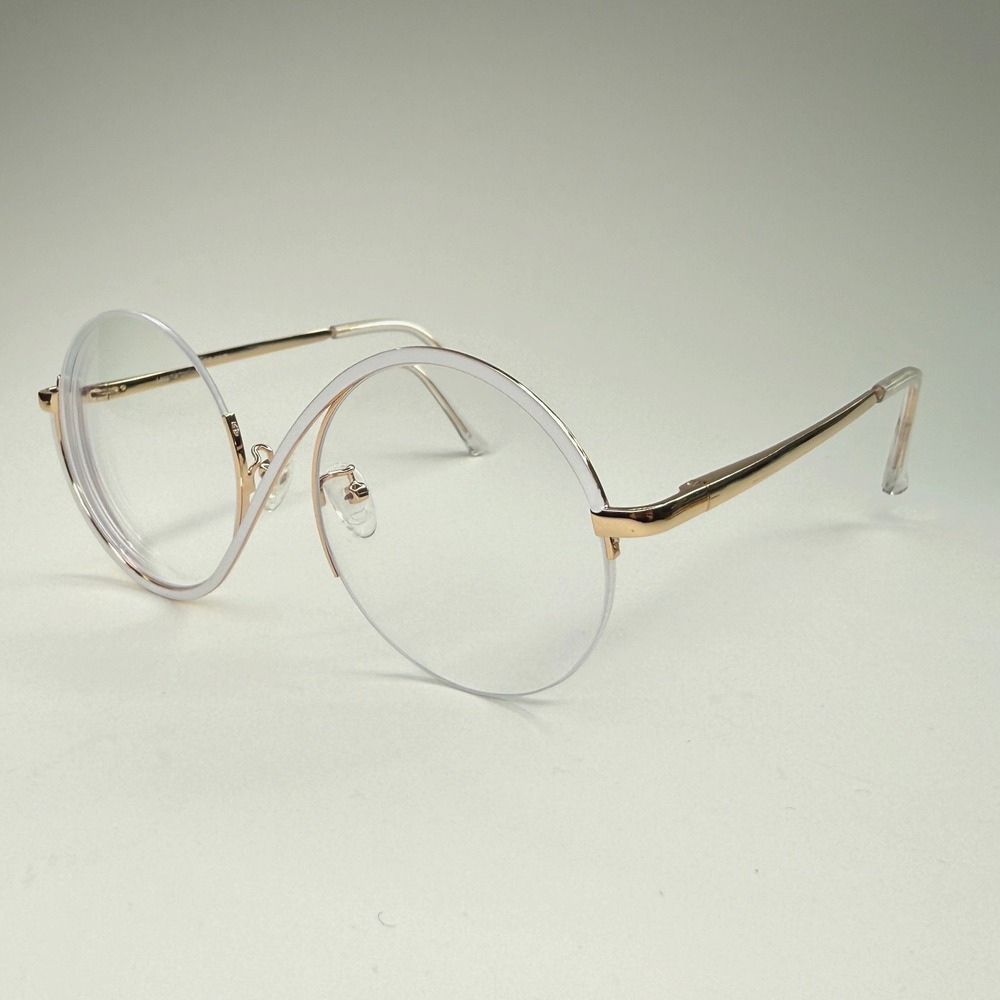 LensMart 95929 C1 Eyeglasses Frame Only‎ 52-20-143 Round White Womens